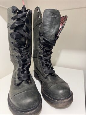 Women's Black Lace-Up Combat Boots